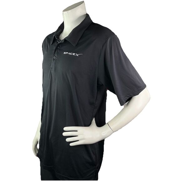 SpaceX Official Men’s L Golf Shirt Black Performance Polo Rocket Elon Musk - Picture 4 of 11